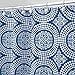 InterDesign Medallion Fabric Shower Curtain, Long 72 x 84, White/Ink Blue