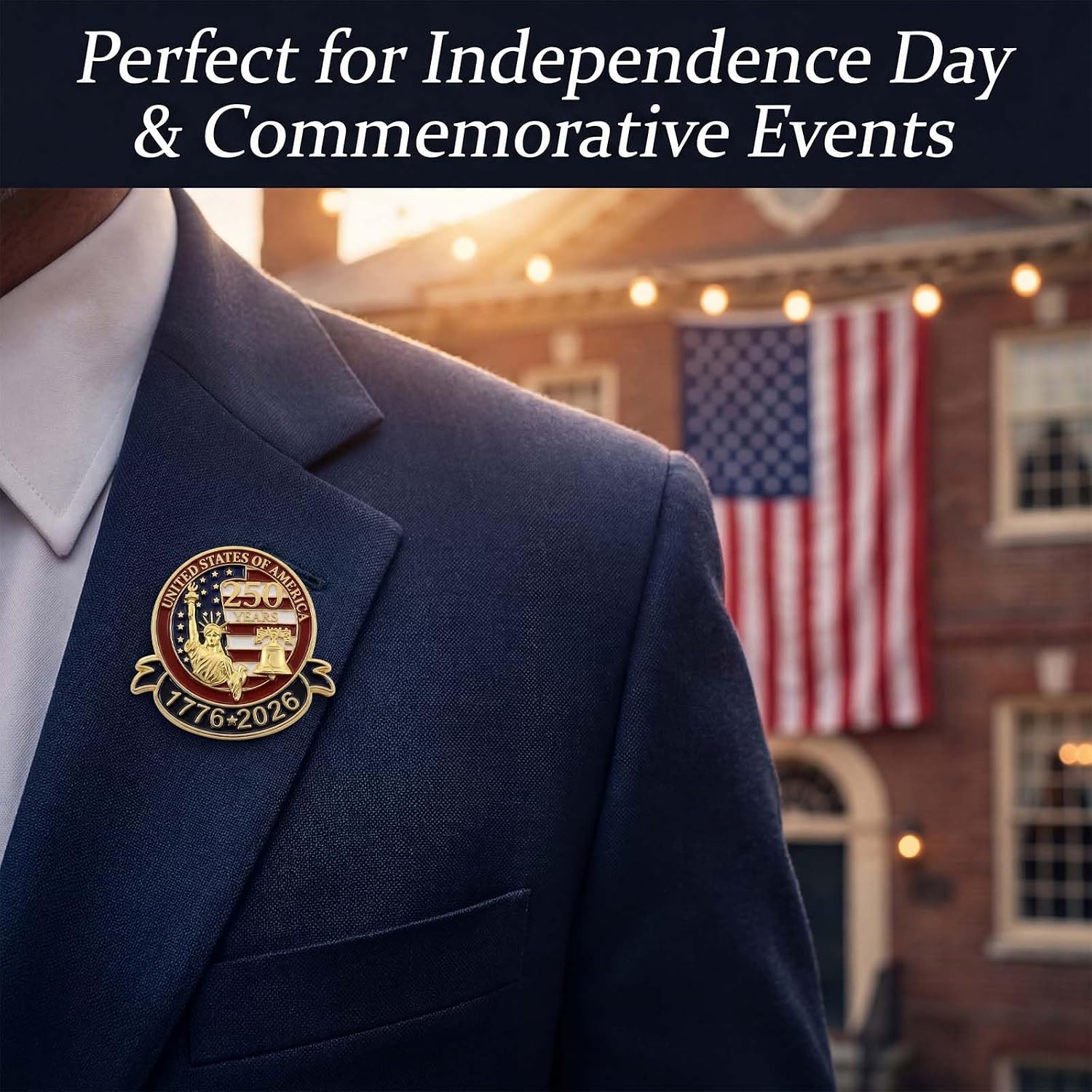 250th Anniversary USA Lapel Pins, 20 Pack 250 Anniversary America Merchandise, Patriotic American Flag Collectible Accessories for Independence Day Gifts image 4