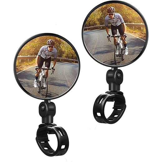 JERN Pack of 2 Bike Rearview Mirror 360° Rotary Cycling Bicycle Convex Glass Rear View Mirror