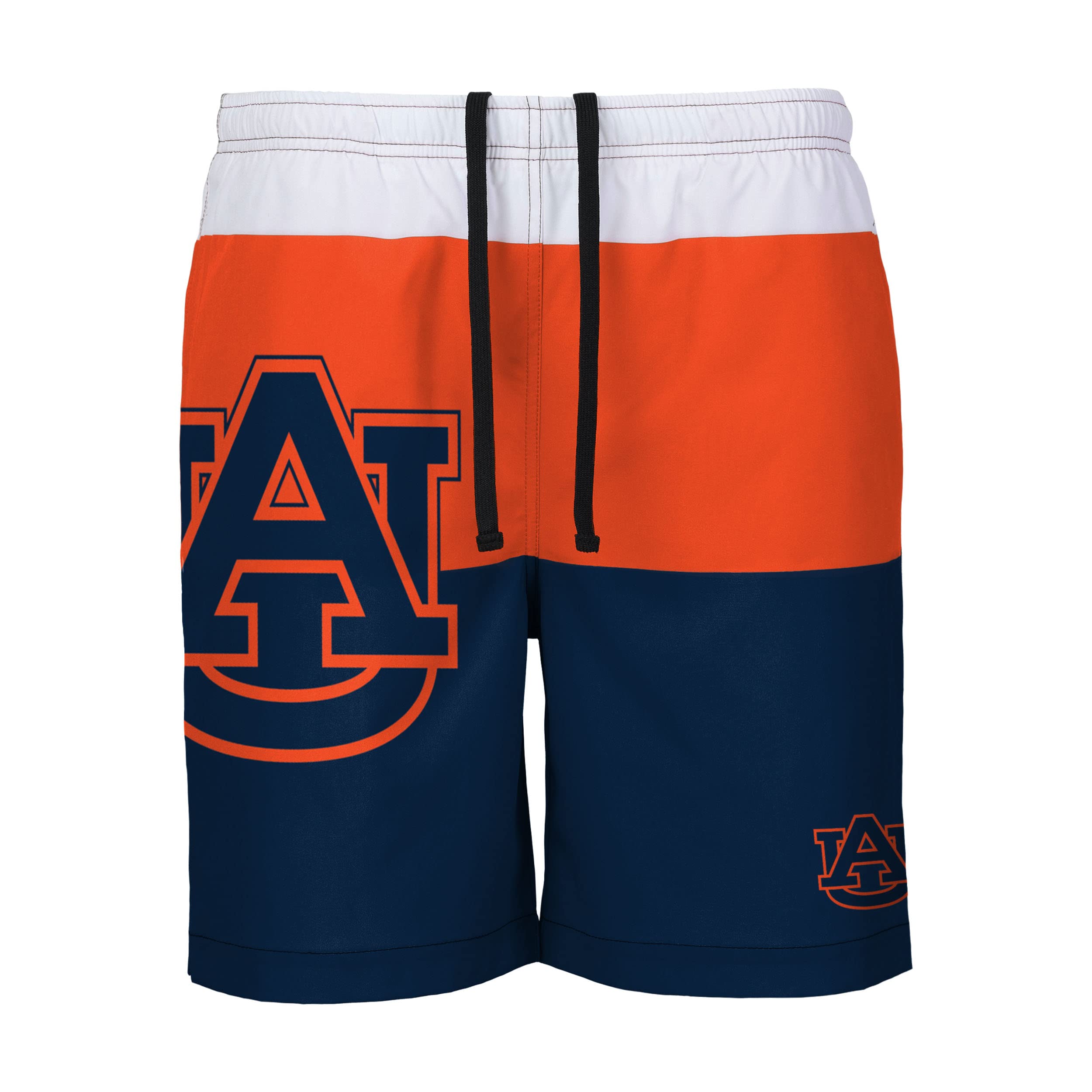 FOCO NCAA Mens NCAA 3 Stripe Big Logo Swimming Trunks