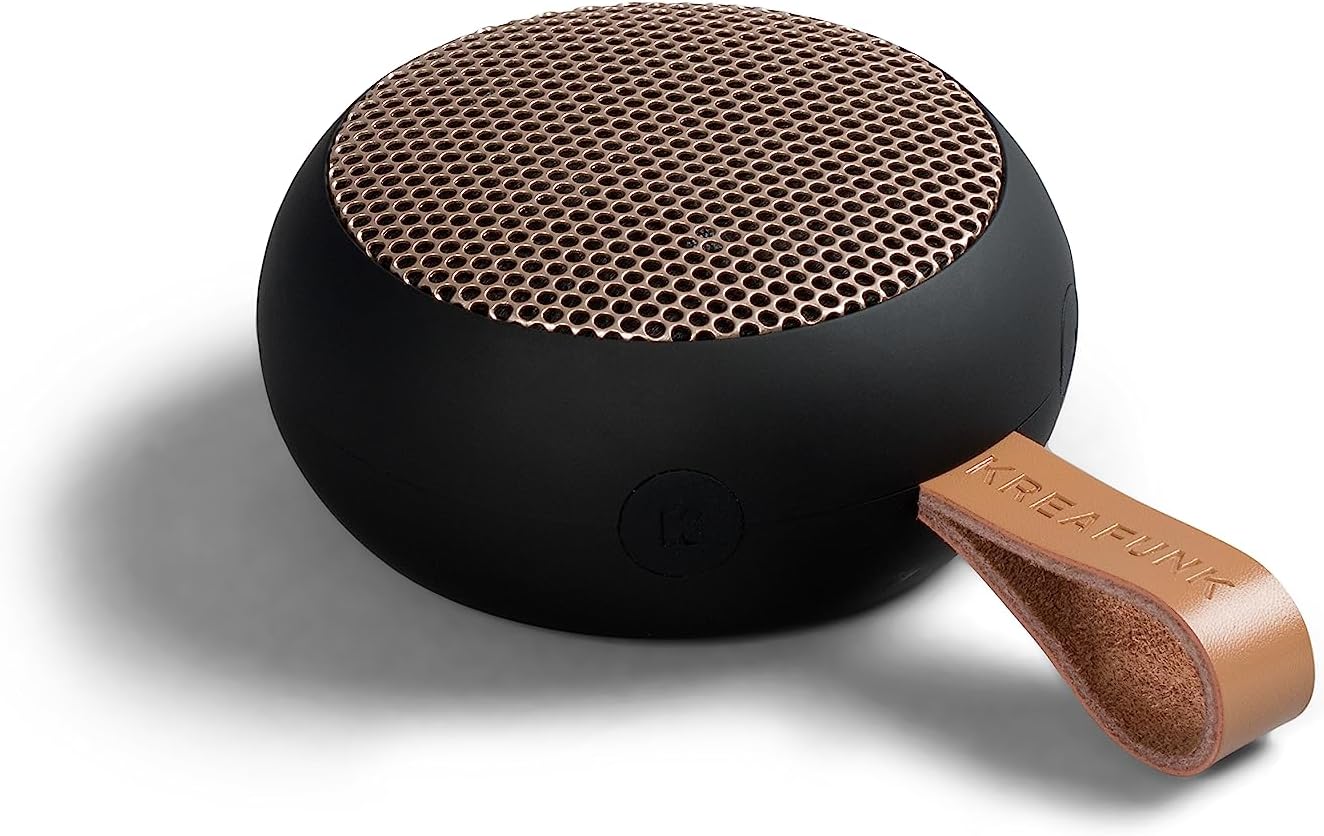 KREAFUNK aGO2 Portable Bluetooth Speaker, Black, Water Resistant (IPX5) and Durable, Up to 25 Hours of Wireless Play, Voice Assistant, Stereo Sound, Wireless Speaker for iPhone, Android, and More - Image 5