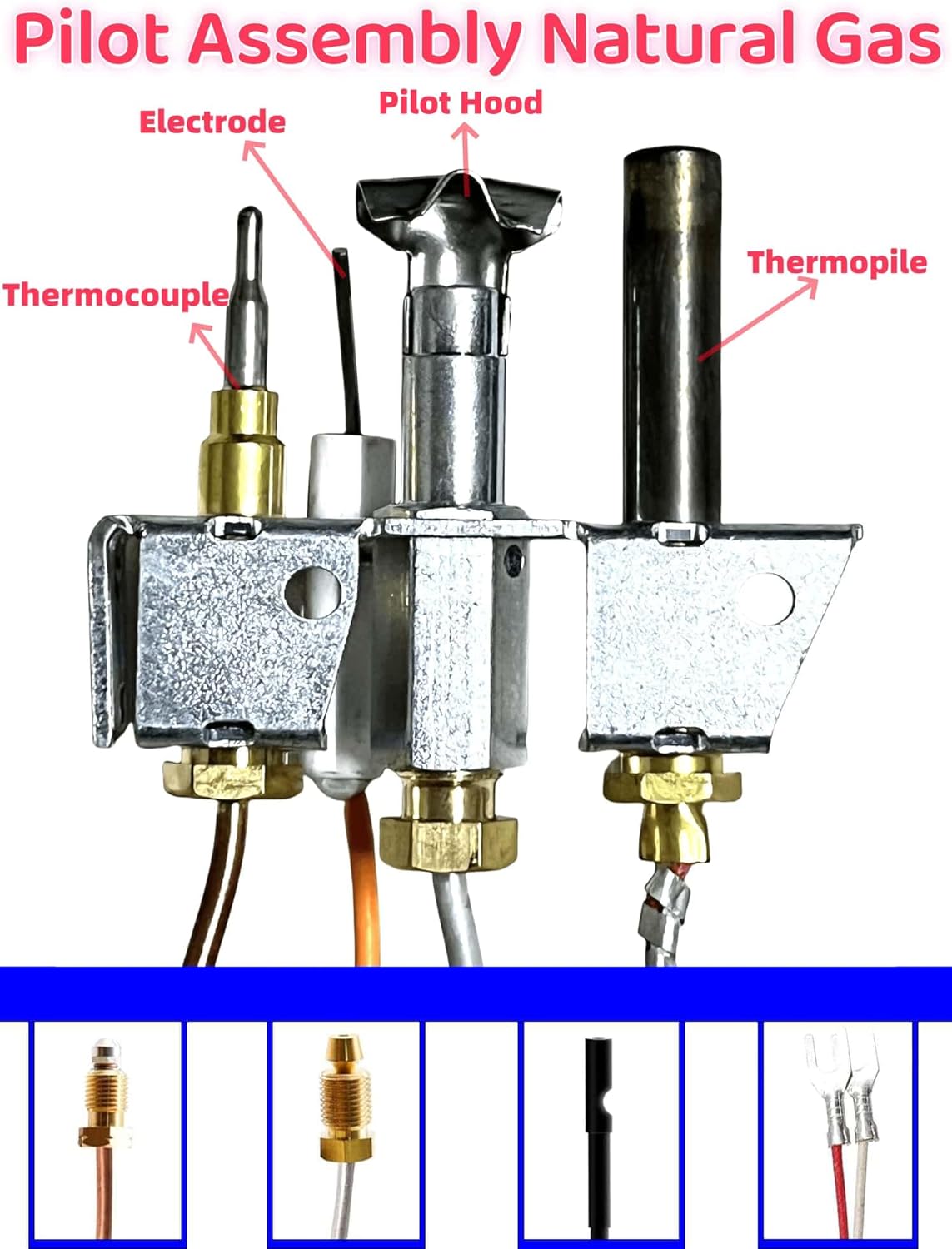 4021-732 Pilot Assembly NG Replace Heatilator GNDC33, GNDC36, Heat-N-Glo and Quadrafire Fireplaces Parts, Heatilator and Heatnglo Natural Gas Pilot Assembly 25660