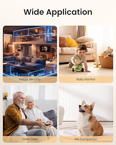 Miniatura 8 de ZOSI Cámara de seguridad inteligente para interiores, monitor de mascotas de bebé de 360 grados 2K de 360 grados, cámara WiFi de doble banda 2.4G5G