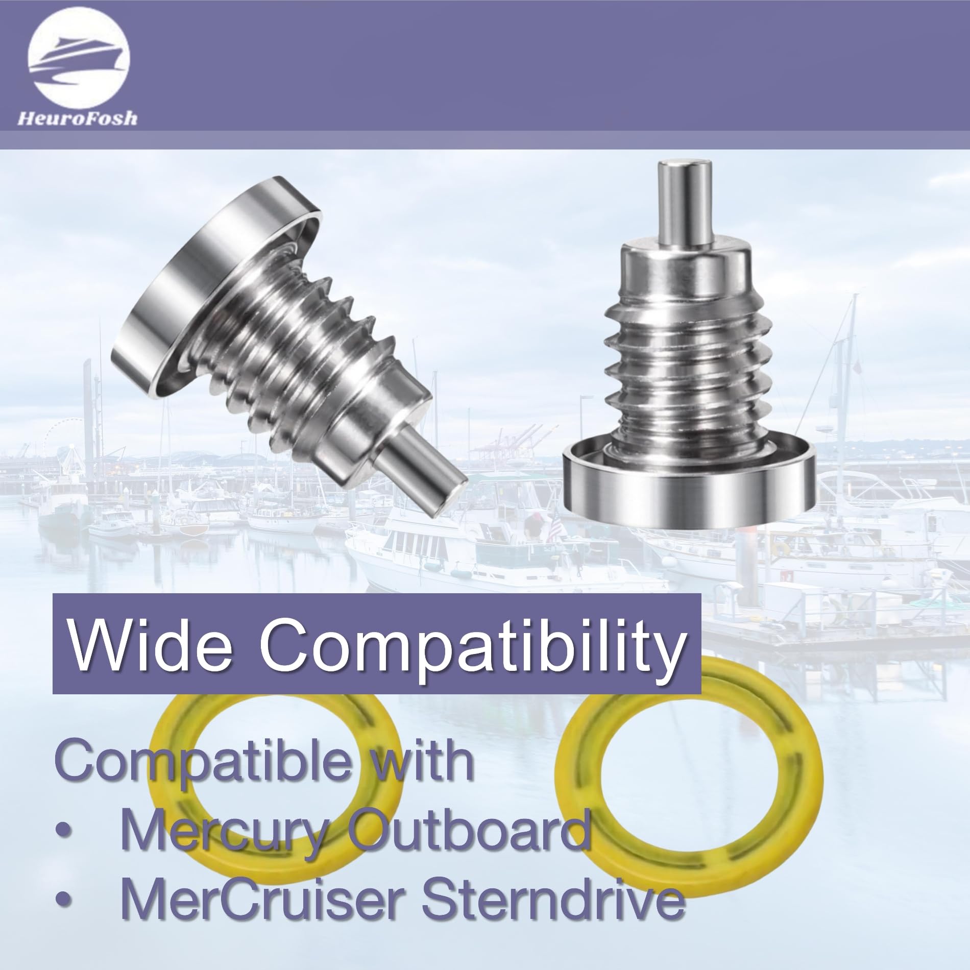 2 Piece Marine Drain Plug Screw Kit 10-79953Q2 For Mercury - Foto 10