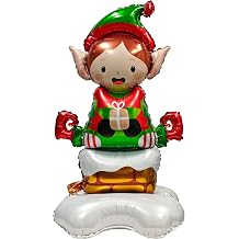 Christmas Elf Decoration Balloon Self Standing Jumbo Santa Claus Mylar Foil Balloon For Merry Christmas Theme Party Decoration Supplies