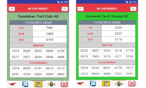 Live 4D Result (MY & SG)