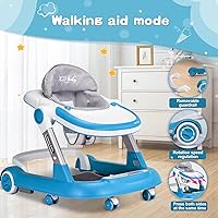 Vista 7 de Baby Walker with Wheels 4 in 1 Foldable Activity Center with Mute Wheels Adjustable Heights Anti-Fall Activity Center for Boys Girls Safe Infant