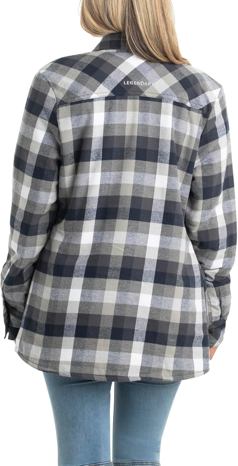 Legendary Whitetails Women's Sherpa Lined Flannel Shacket - Image 5