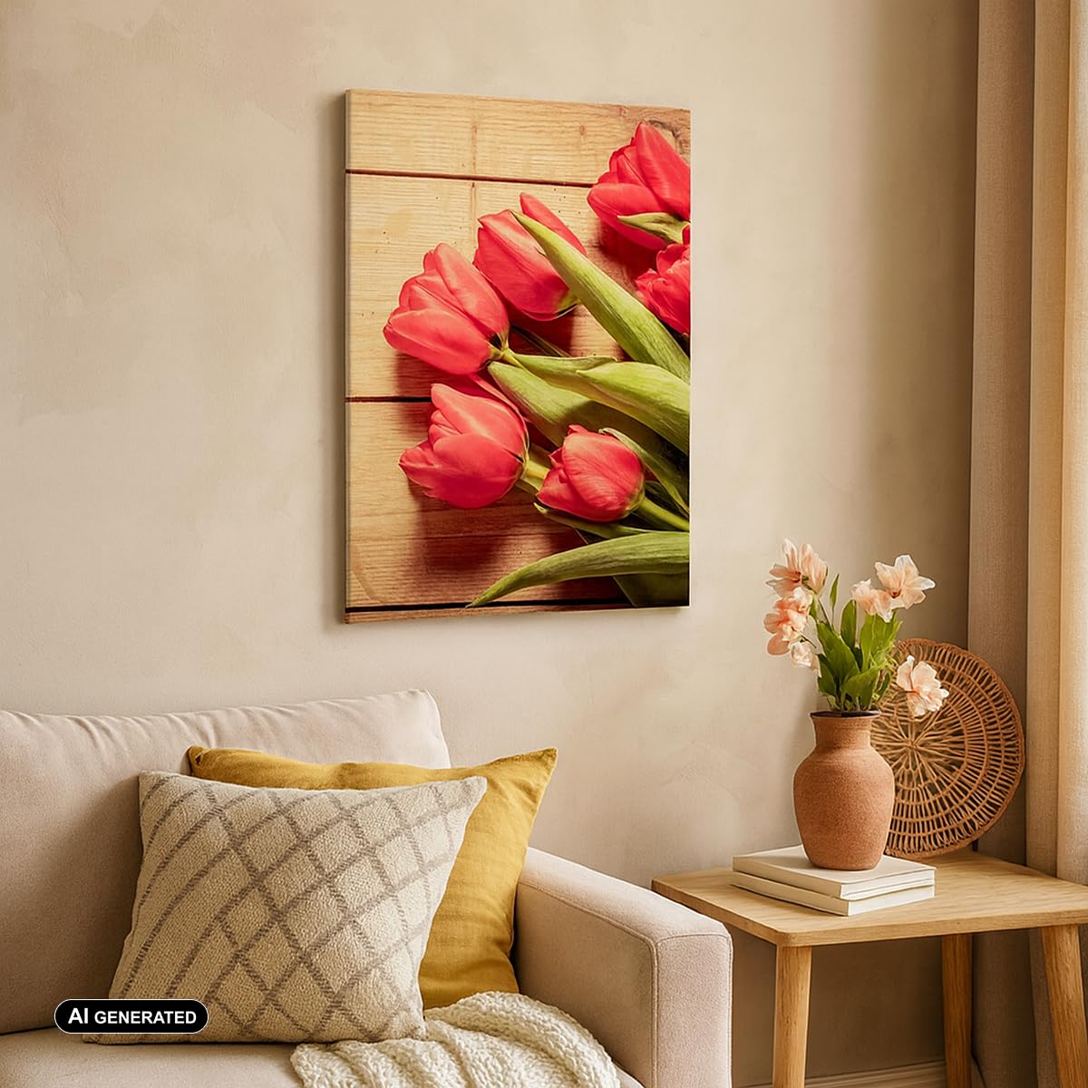 ARTTOR Stampe da Parete Moderne Verticali 70x100 cm Botanica Fiori - 2867 | Tulipani Bouquet Estate Quadro Decorativo Grande Soggiorno Camera da Letto Decorazione da Parete Arte da Parete ARTTOR