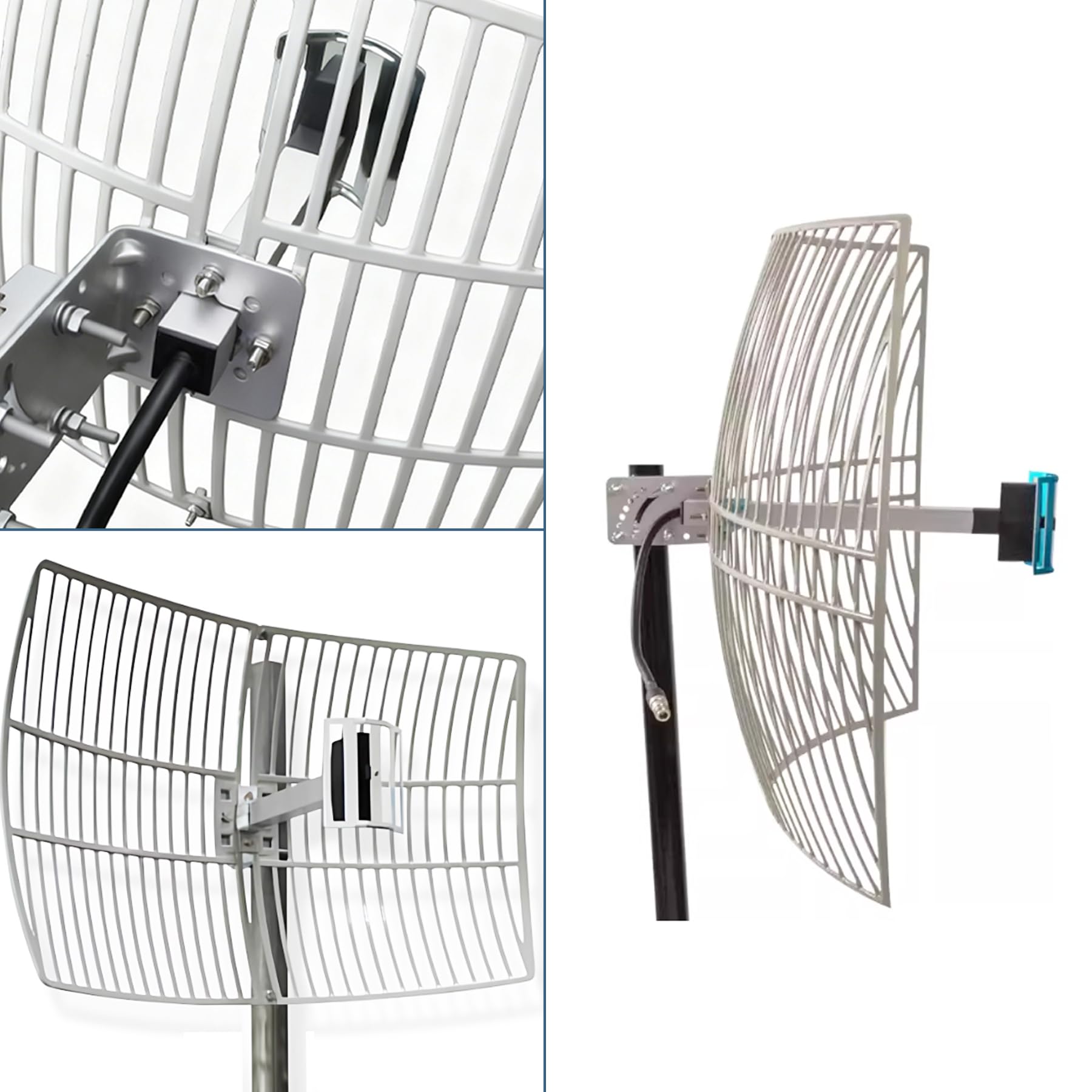 2,4 GHz 20dBi High-Gain WiFi Zewnętrzna antena kierunkowa z siatką paraboliczną (2400-2500 MHz) ze złączem żeńskim typu N do odbioru lub transmisji sygnału na duże odległości