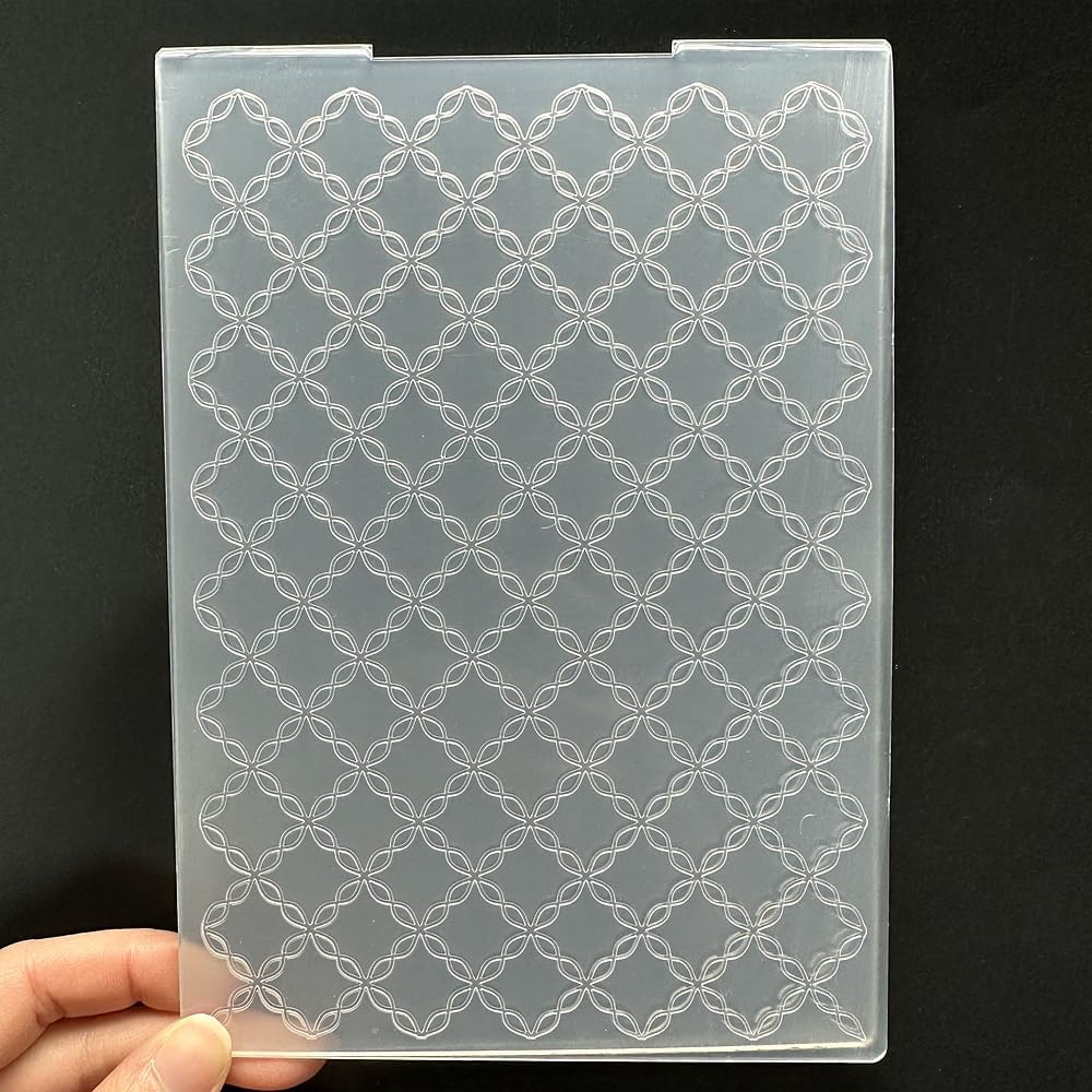 3D Plastic Embossing Folder Template Geometric Grid Pattern Texture 5x7 Inch for Card Making DIY Scrapbooking Paper Crafting Handmade Crafts Scrapbooking Arts Supplies Scrapbook Decor
