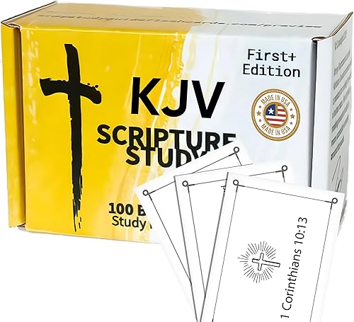 Agape - Tarjetas de memoria de las Escrituras 100 tarjetas de memoria KJV con versículos bíblicos, para adultos y niños, perfectas para estudio