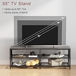 55 inch TV Stand with 3-Tier Storage Shelves, Entertainment Center, TV Console Table for Living Room, Bedroom (Black)