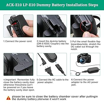 Amazon.com : TKDY LP-E10 EOS Rebel T7 Dummy Battery and ACK