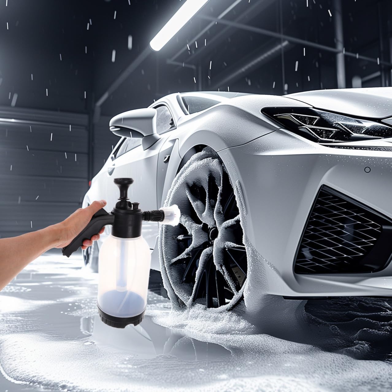 Zerodeko Versatile High-Pressure Foam Sprayer for Car Washing Adjustable Density Hand-held Pump Applicator with Durable Construction for Car Detailing and Cleaning