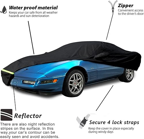 Miniatura 8 de YIXIN Fundas impermeables para automóvil para 1968-1982 C3 Corvette, cubierta de automóvil 190T cubre ajuste del cliente correa 100% impermeable