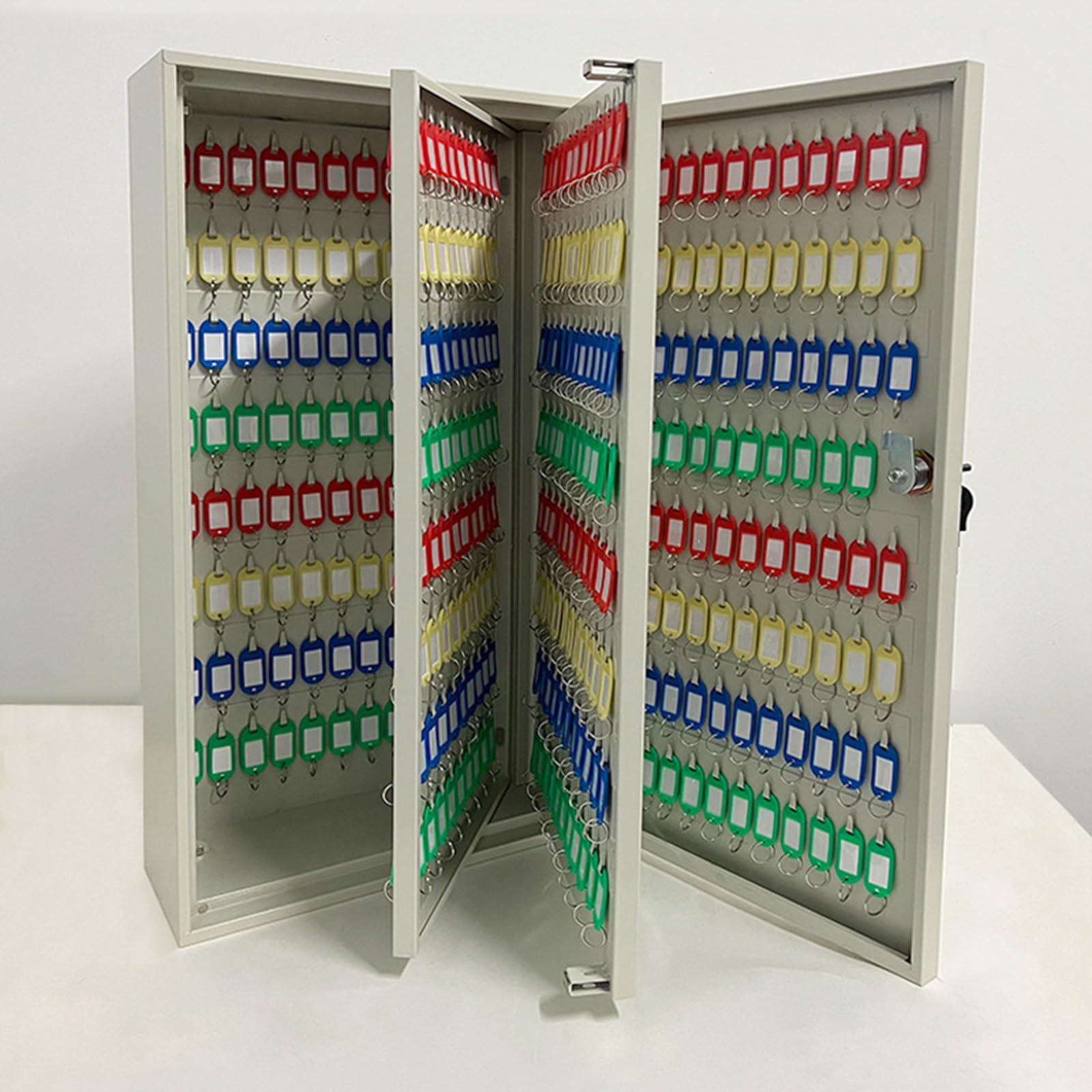 Key Storage Cabine 300-600 Position Key Cabinet Lock Box Wall Mounted Steel Key Organizer Position Key Cabinet Lock Box Wall Mounted Steel Key Organizer with Safety Lock(Size:450)