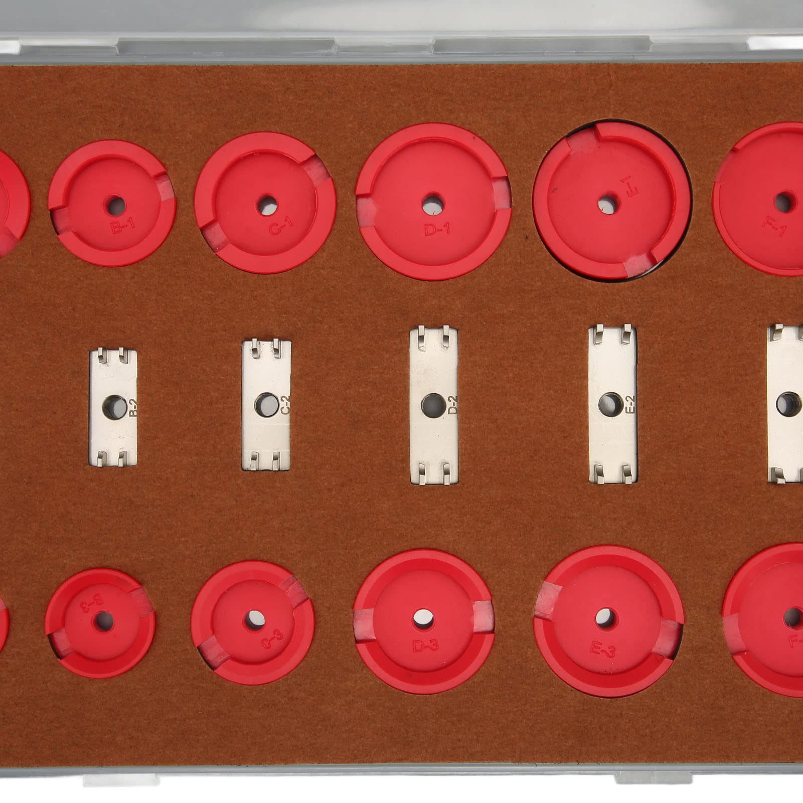 Alicates para cerrar cajas de relojes, juego de troqueles de prensa para cajas de relojes de 18 mm, con estuche de almacenamiento de plástico, troqueles de prensa de acero