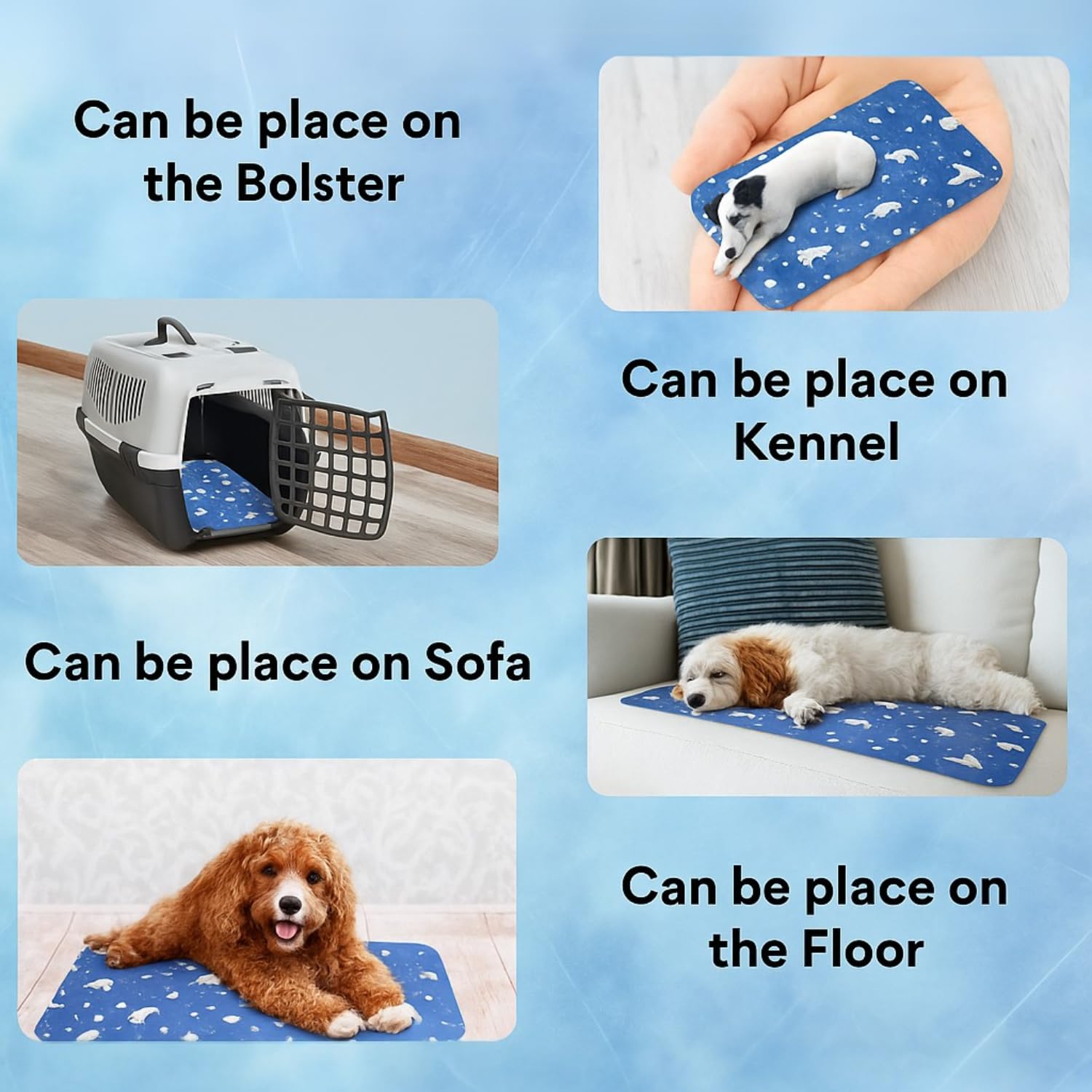 Sedol Tappetino auto-rinfrescante per animali domestici, cuscinetto in gel atossico con resistente rivestimento in PVC Oxford 300D, lettino refrigerante portatile per cani e gatti, per sollievo dal