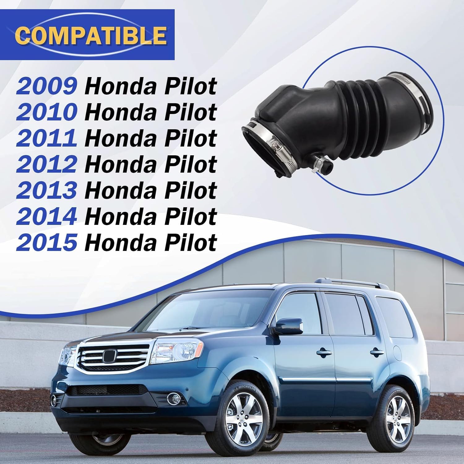 14827997 Air Intake Hose For Honda Pilot 2009 2010 2011 2012 2013 2014 2015 - View #5