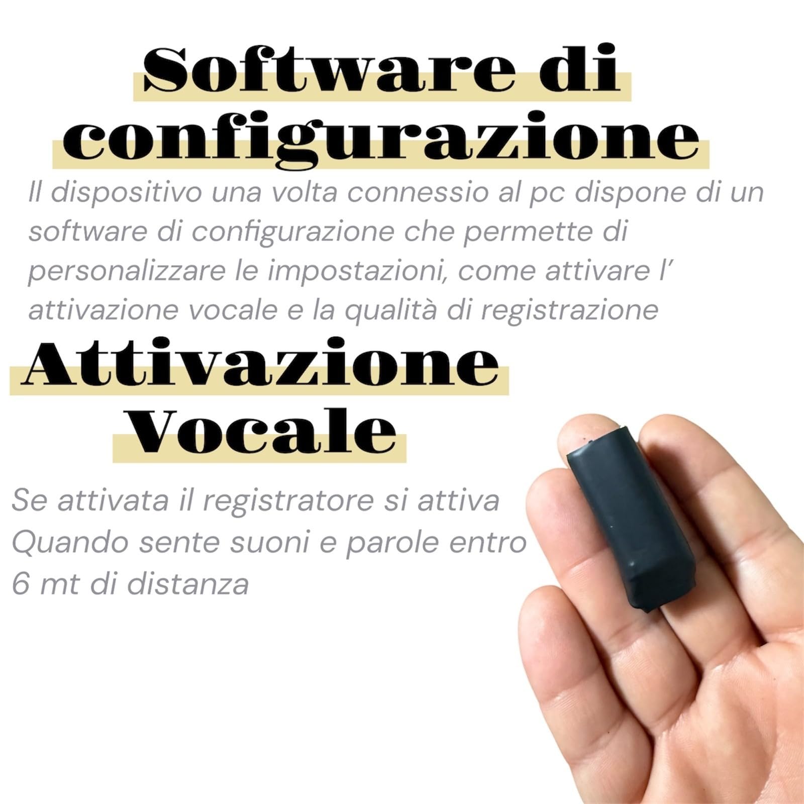 Micro Registratore spia audio professionale vocale digitale 4 giorni Attivazione vocale ricaricabile lunga autonomia Registratore Vocale, Penna Mini Registratore Vocale
