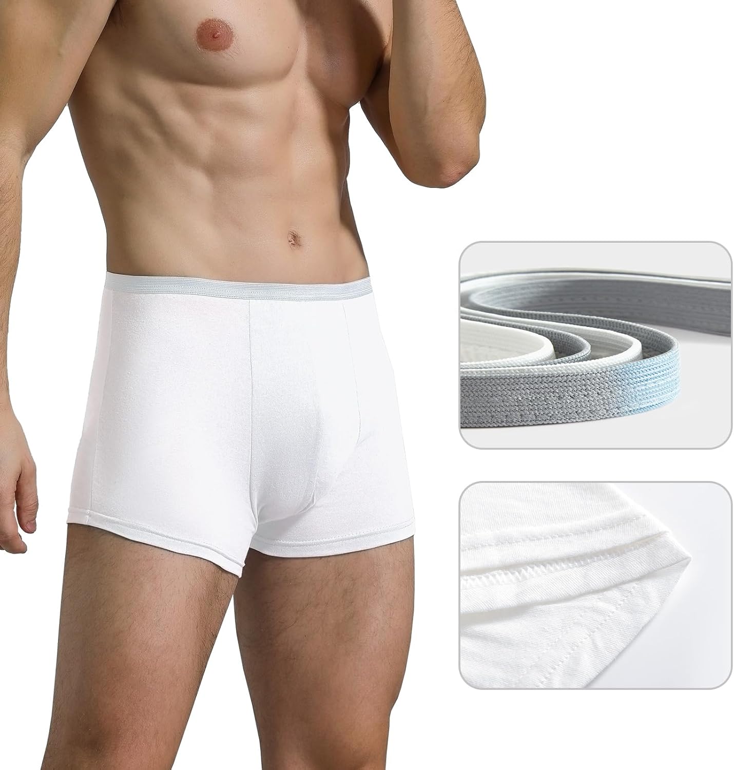 10 Pack Mens Disposable Underwear, Cotton Portable Boxers Briefs for Travel/Fitness/Emergency/Hospital Stays - Image 3