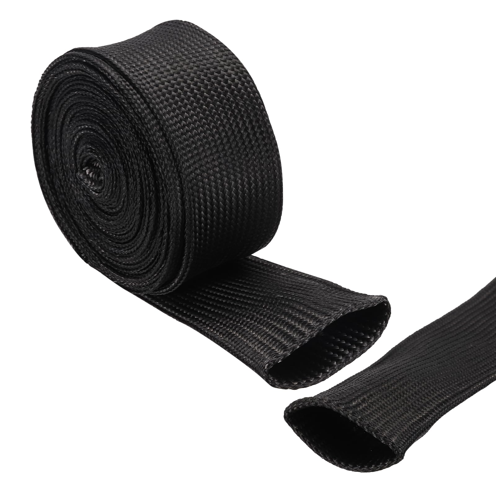 sourcing map Insulation Cable Protector,40mm/1.57 Inch-5m/16 Feet High TEMP Fiberglass Sleeve Black โ image 1