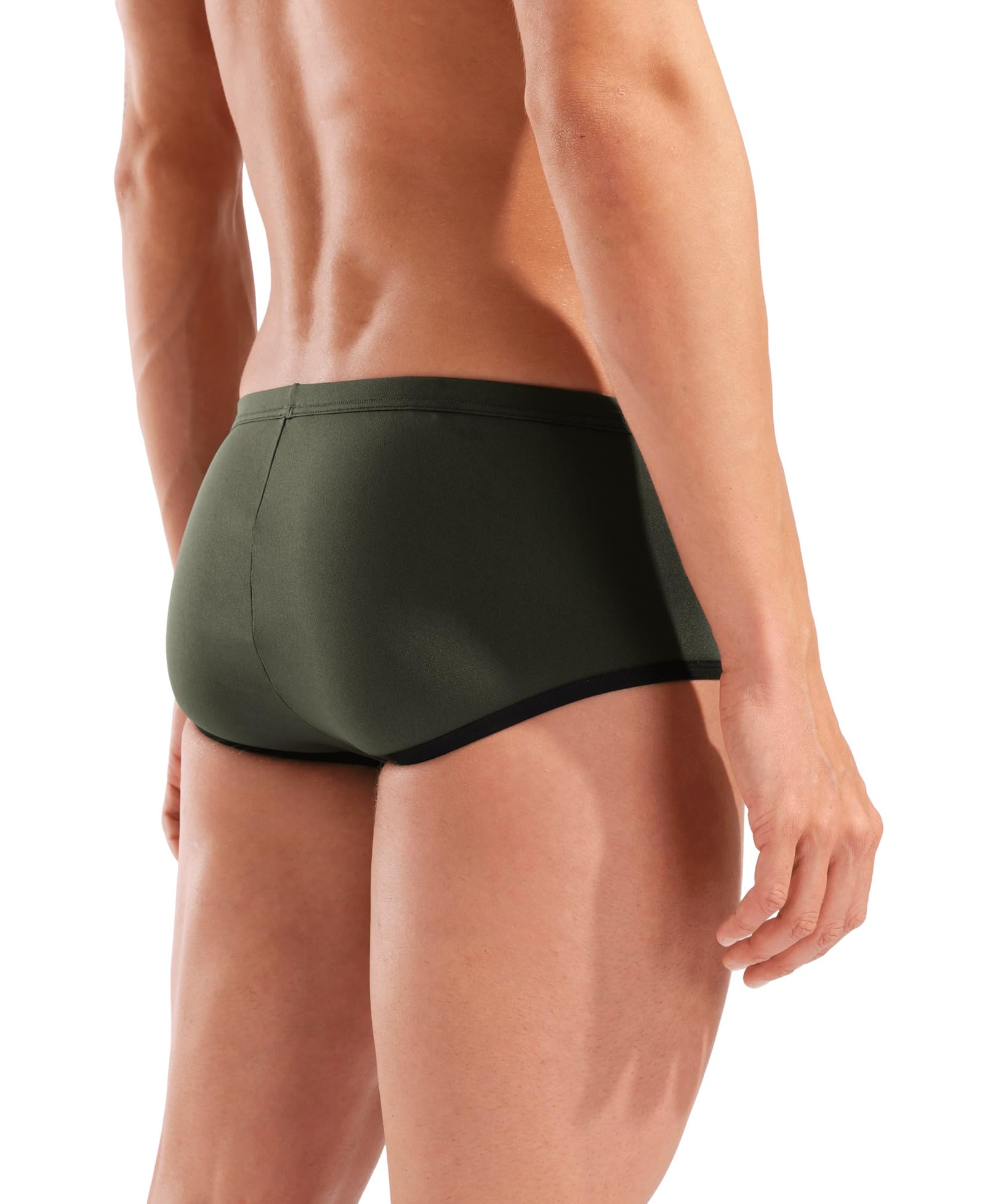 ARENA Costume Uomo Alto Trunk Nuoto Piscina Swim Big Logo Verde Nero Taglia 46 ITA