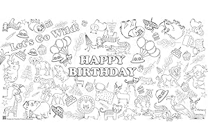 Wild Animals Birthday Coloring Tablecloth