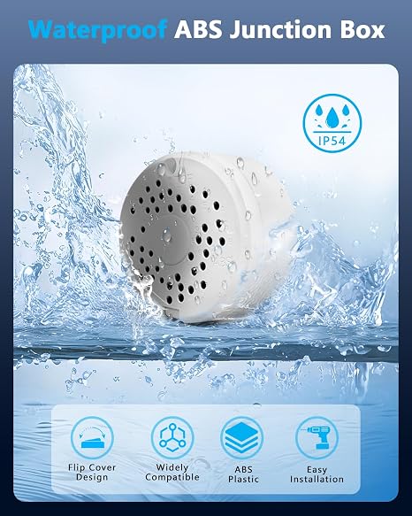 (ABS New) Security Camera Junction Box,Security Camera Bracket Outdoor,Plastic Waterproof Security Camera Mount Hide Cable Junction Box for Arlo Solar Panel Flip Cover Cable Cover