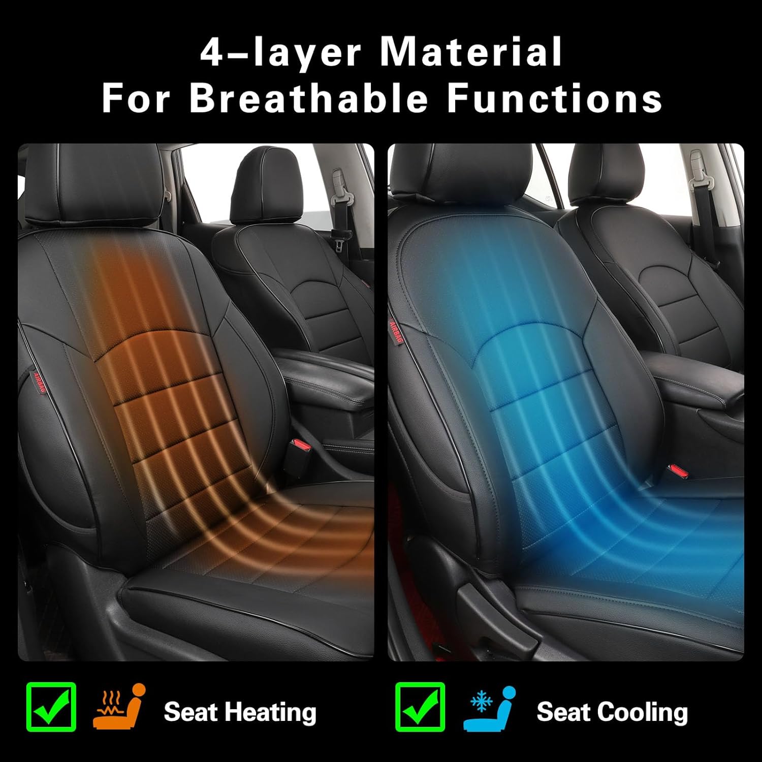 EKR Sentra Seat Covers for Nissan Sentra SV,S 2020 2021 2022 2023 2024 2025 Leather Car Seat Cover for SUV Full Set,Waterproof Truck Seat Cushion,Faux Leather(Black)