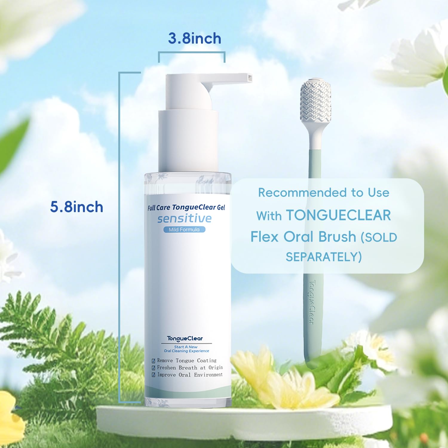 Mundschleimhautreiniger & Gel Kit | Silikon Mundreiniger mit Airbag | Mundgeruch Eliminator | Für Empfindliche (1 Stück)