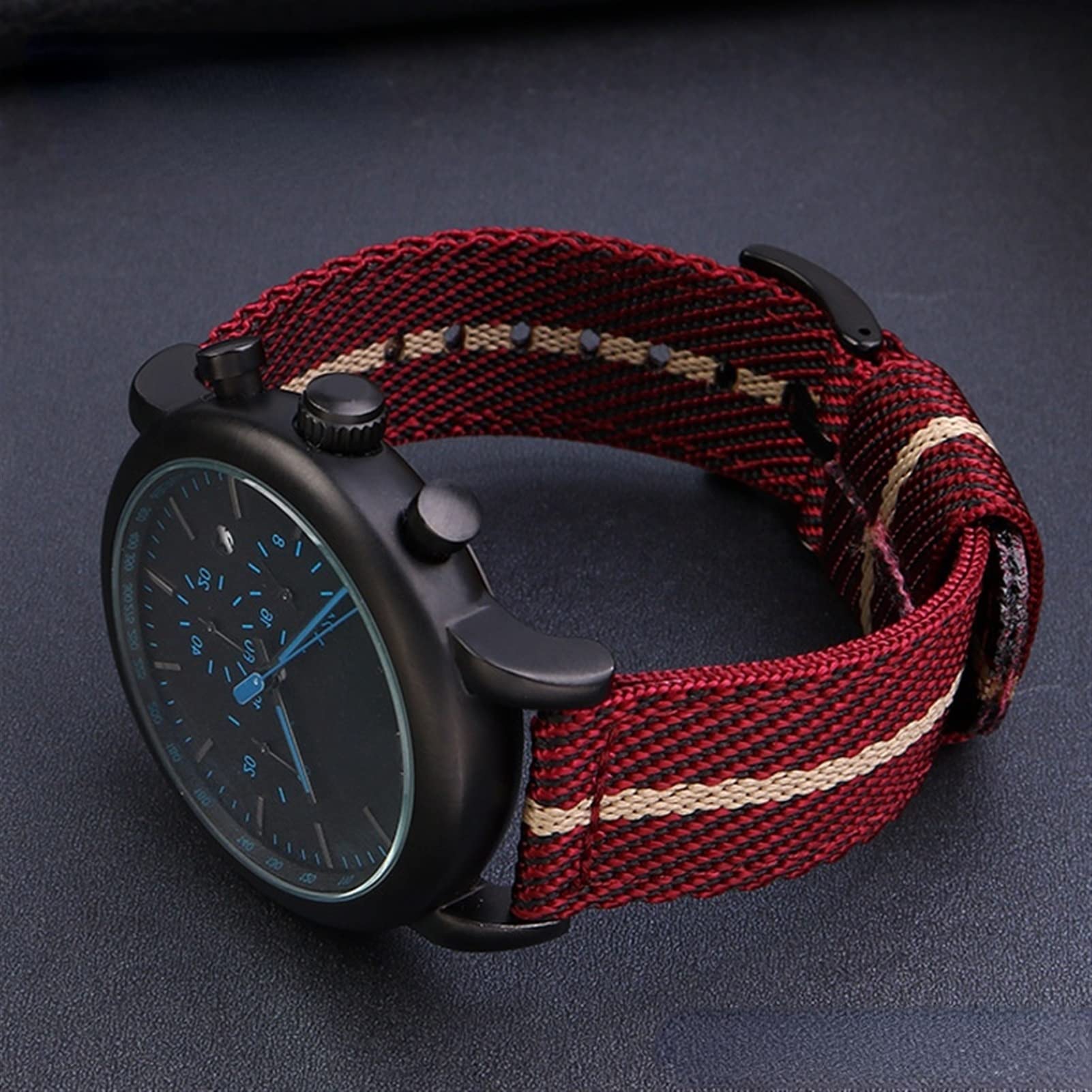 Cinturino in nylon intrecciato alla moda per Omega Seahorse 300 tela ispessita cinturino sportivo 18 mm 20 mm 22 mm 24 mm