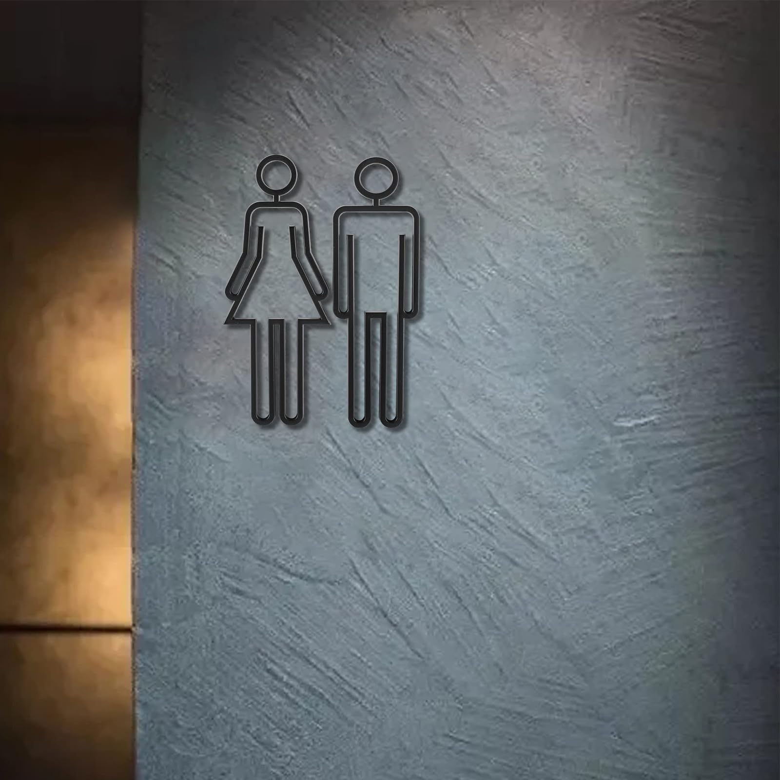 2 Piezas Señal de Inodoro, Símbolo Acrílico para Inodoro, WC Señalización, Cartel para Puerta de Baño, Toilet Sign WC Sign Autoadhesiva 15cm para Baño, Hotel y Restaurante