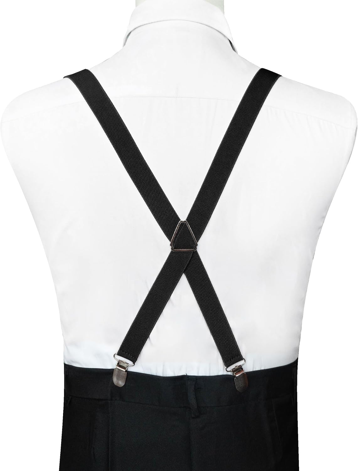RBOCOTT Mens Solid Color Suspender with 4 Clips Adjustable Braces - Image 3