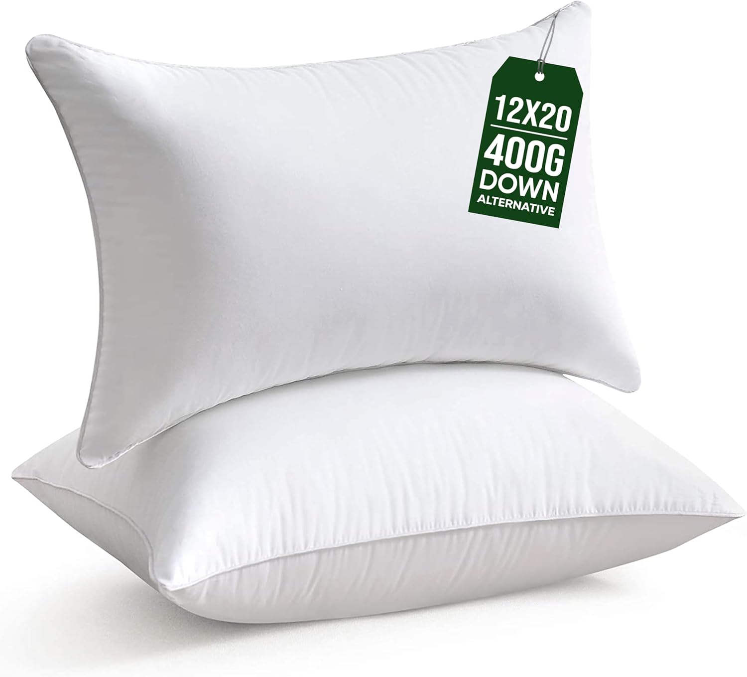 raajsee 12x20 Throw Pillow Inserts Set of 2, Soft Fluffy Down Alternative Throw Pillows for Couch, Pillow Forms 12 x 20, Pillow Filling Stuffing for Decorative Covers,Machine Washable