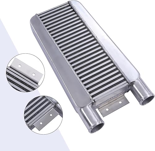 Miniatura 2 de CNCEST Intercooler universal de aluminio de 24 x 11 x 3 pulgadas, kit de intercooler de entrada y salida de 2.5 pulgadas, reemplazo universal del