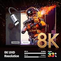 Vista 2 de UGREEN - Cable USB C a DisplayPort 1.4 8K@60Hz 4K@240Hz Unidireccional Thunderbolt 4/3 a DisplayPort Cord USB C a DP 32.4Gbps Compatible con iPhone