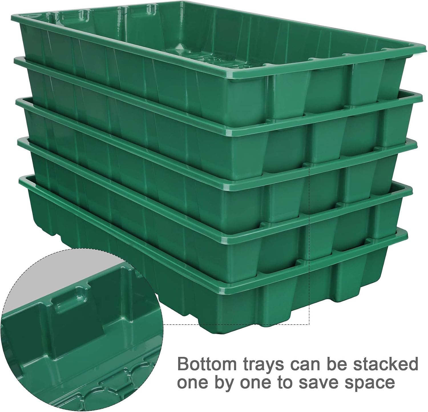 MIXC Seedling Trays Seed Starter Tray, 10-Pack Mini Propagator Plant Grow Kit Greenhouse with Humidity Vented Domes and Base for Seeds' Starting (40 Cells Per Tray, Total 400 Cells), Green