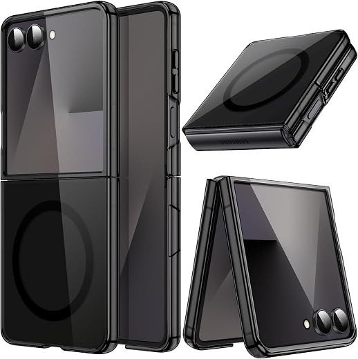 JETech Magnetic Case for Samsung Galaxy Z Flip 7 2025 Compatible with MagSafe, Non-Yellowing Transparent Hard PC Protectiv...
