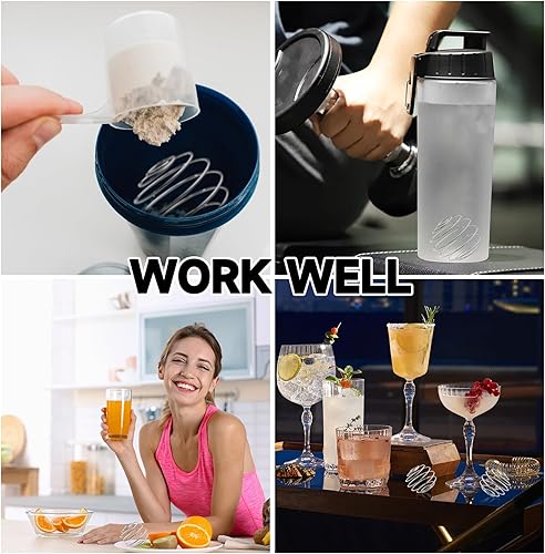 Miniatura 6 de Polly Online 6 unidades de bolas agitadoras de gran tamaño de acero inoxidable para batidos de proteínas, batido de leche, botella mezcladora