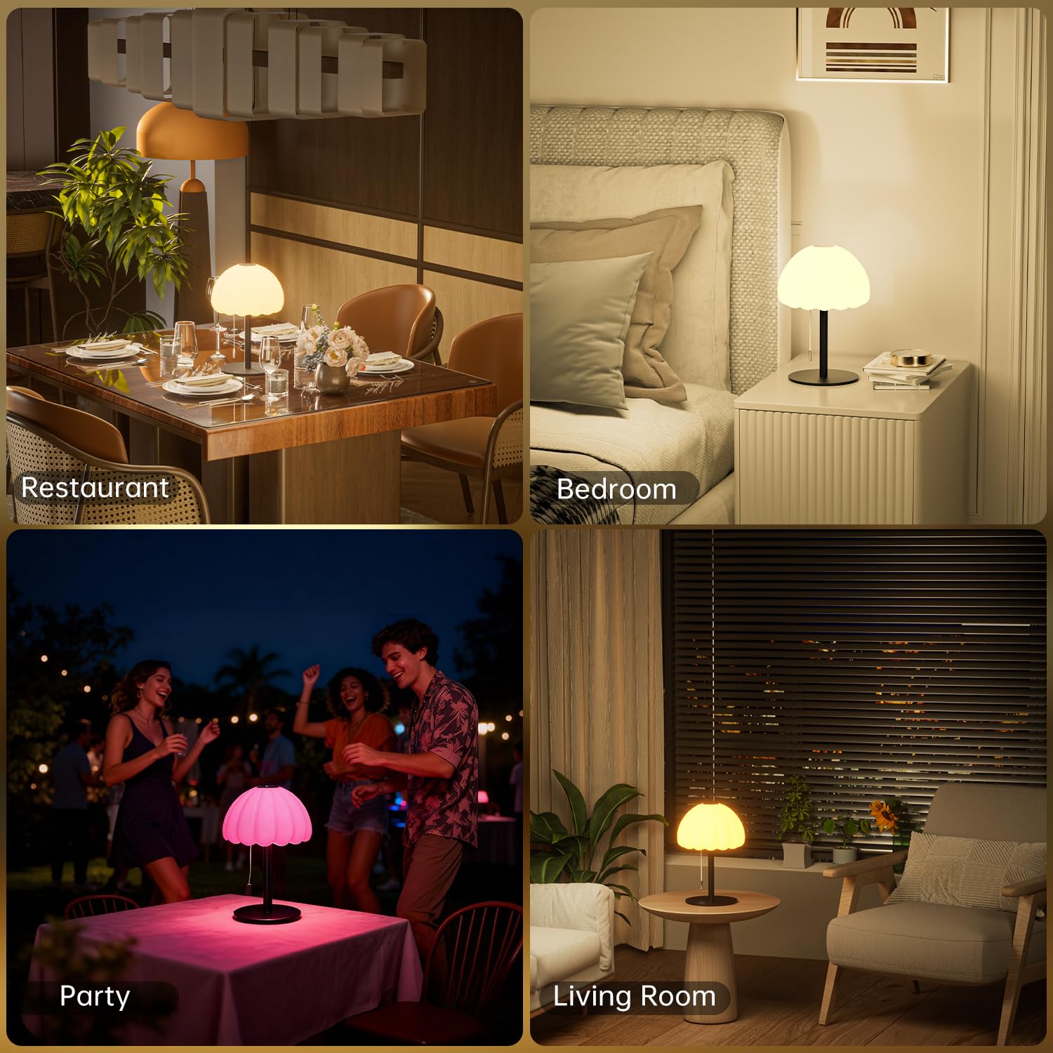Lampada da comodino touch, modalità RGB, dimmerabile, piccola lampada per camera da letto, lampade da tavolo a catena con 4 modalità di illuminazione, lampada da comodino multicolore per
