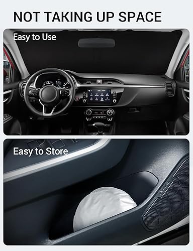 Vista 751 de Proadsy Parasol para parabrisas para BMW X1 F48 2016-2022 de 4 capas plegable, protector de parasol frontal que bloquea los rayos UV y mantiene