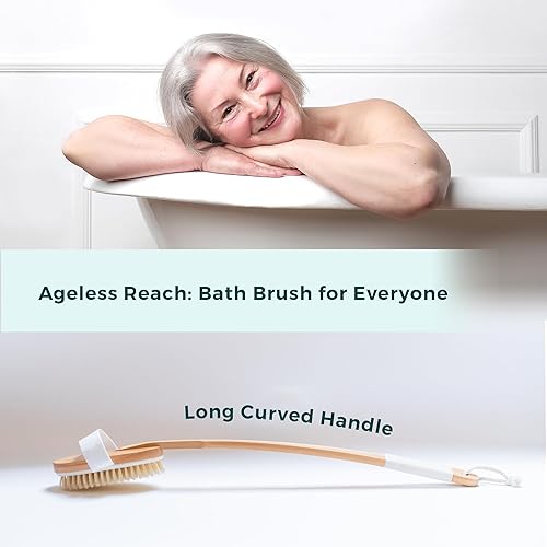 Miniatura 8 de Back Scrubber for Shower - Exfoliating Body Scrubber - 20" Long Handle - Natural Boar Bristle Shower Scrubber & Body Brush for Showering - Ideal
