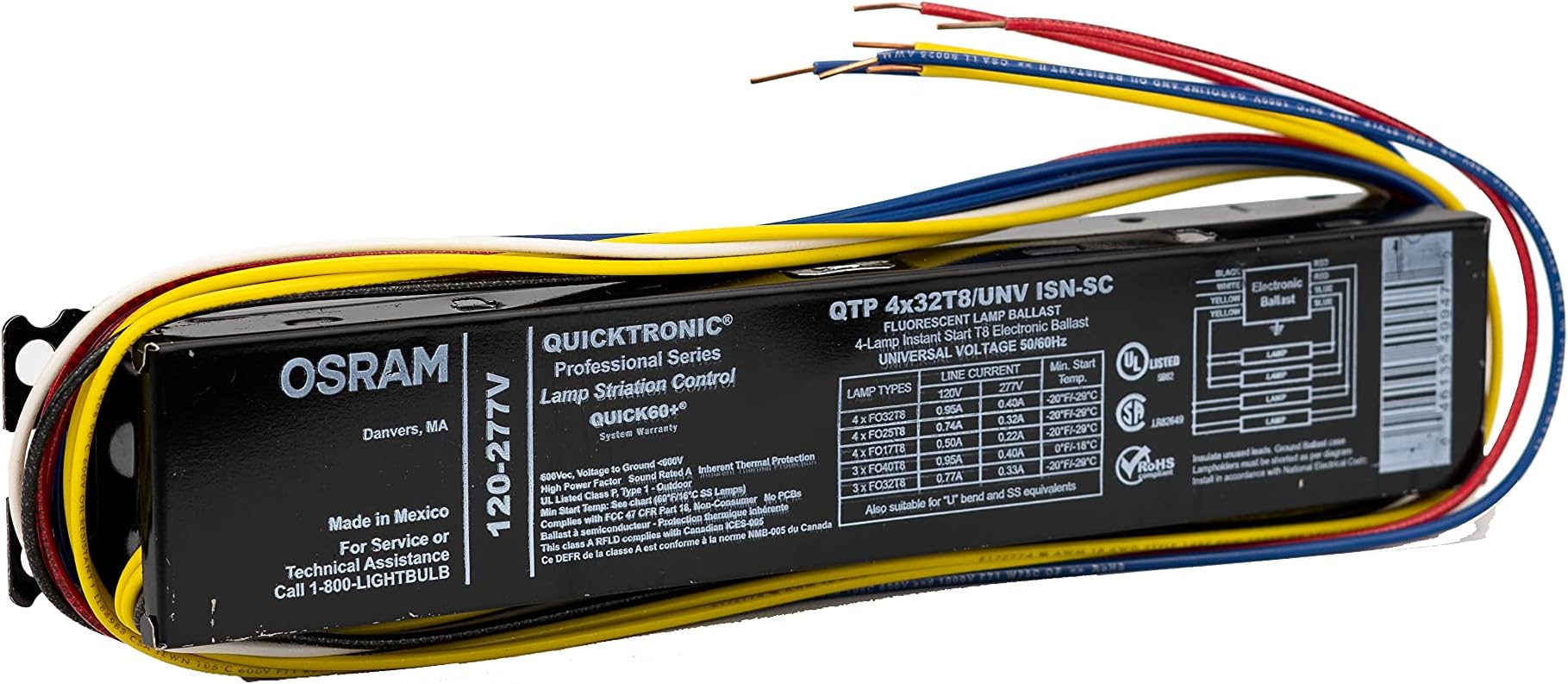 Sylvania 49429 QHE2X40DL/UNVISNSC T8 Fluorescent Ballast