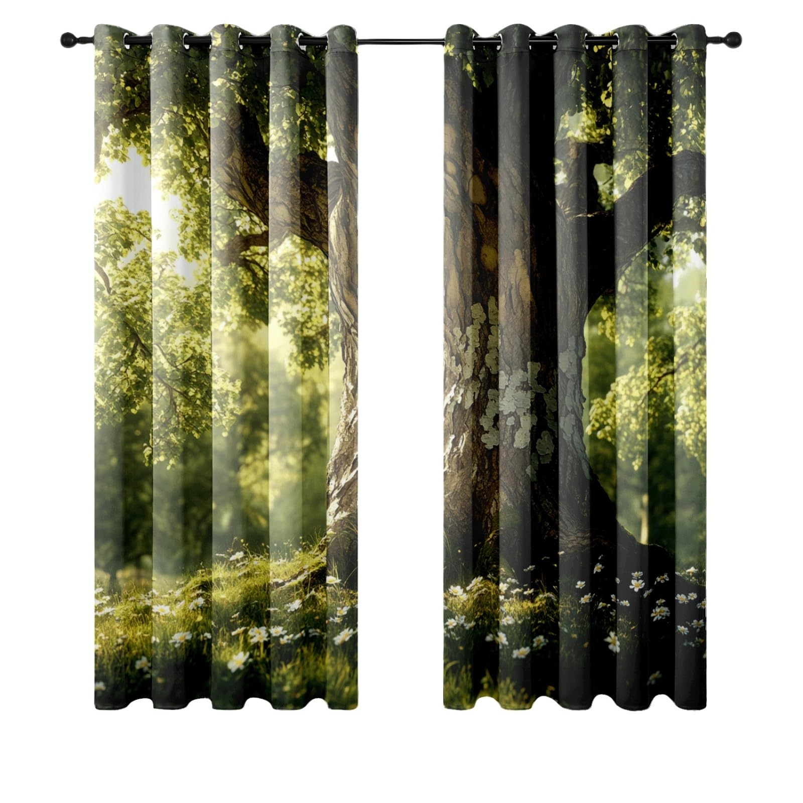 Curtain Weiß Braun Grün Gardinen Blackout Curtain Polyester Vorhang mit Ösen Waschbar Vorhänge Living Room Verdunklungsvorhänge Schlafzimmer Gardienen Vorhang Blickdicht 2x85x200cm