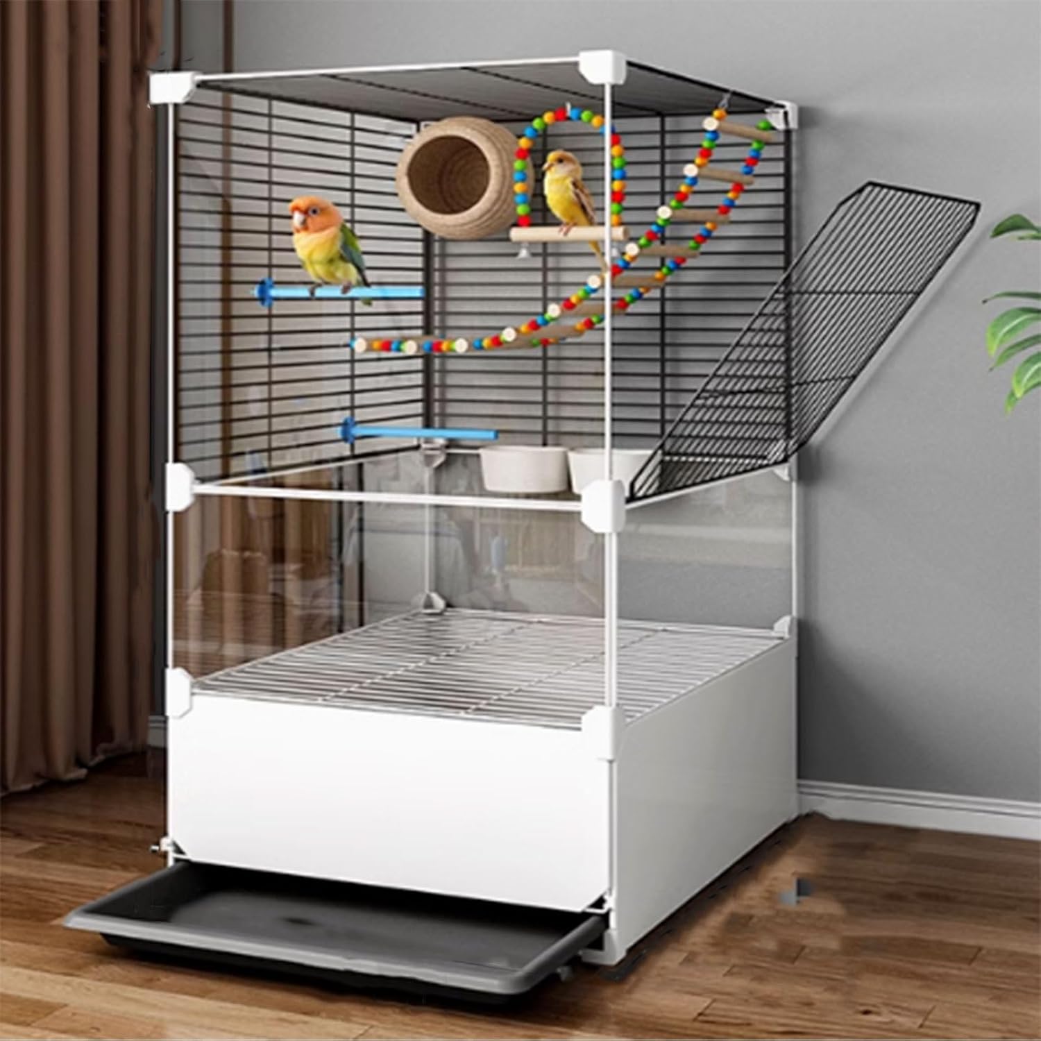 鳥かご HOEI 465オカメ ホワイト オカメ 中型インコ オウム 銀メッキ