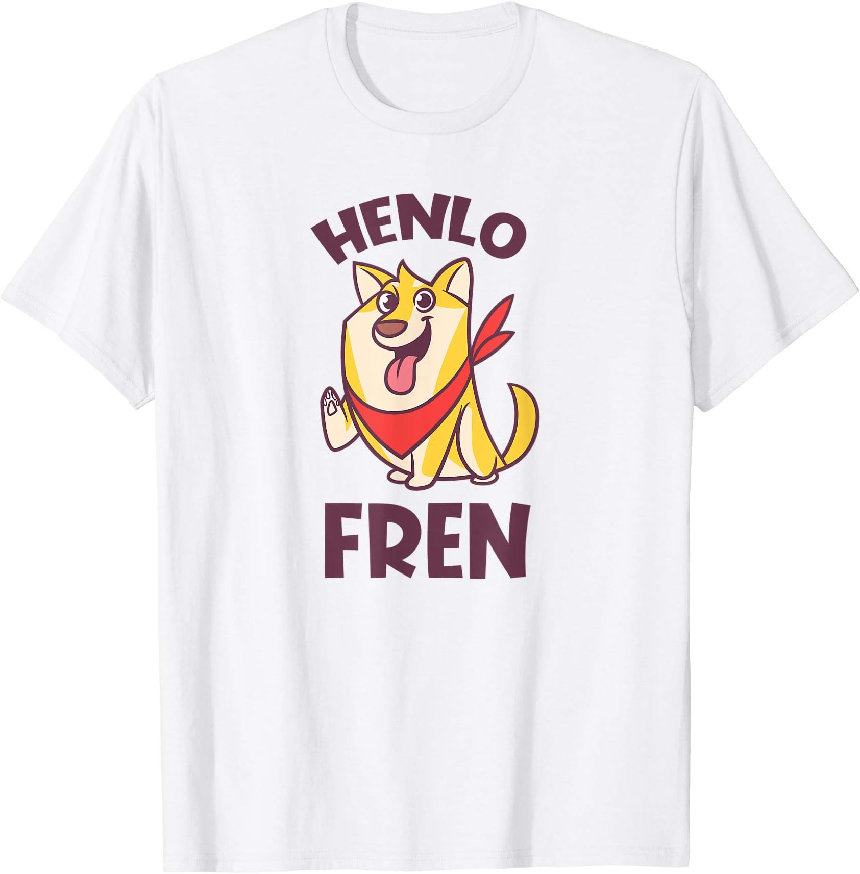 Henlo Fren - Humorous Shibes Dog Meme Mens Womens Kids T-Shirt
