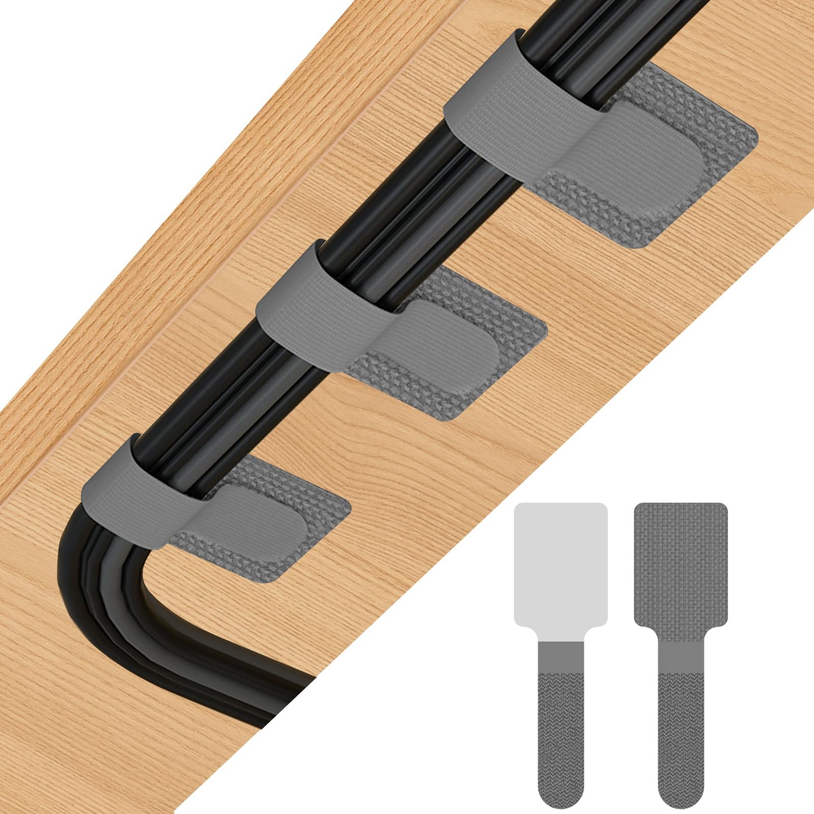 Redamancy Organizador de Cables para Escritorio, 60 Unidades Tiras Reutilizables con Pegamento Ultra Fuerte, Solución Antienredos para Oficina y Hogar — view 8