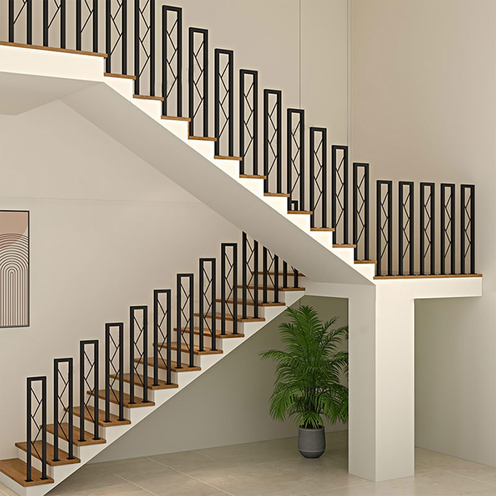 Escalier industriel en fer, garde-corps de sécurité antidérapant pour intérieur/extérieur, idéal pour les personnes âgées, les enfants, les handicapés, 100 cm